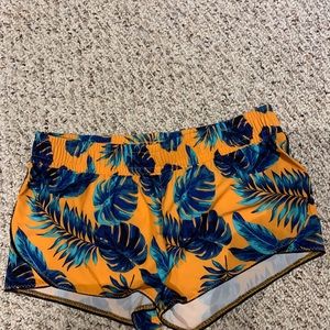 Orange and blue shorts